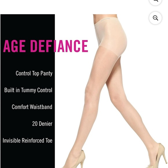 Hue Women's Age Defiance Control Top Pantyhose Natural size 3 - Picture 4 of 7
